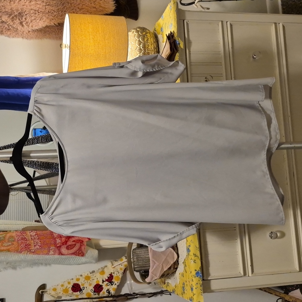 Gray blouse Button Sleeve